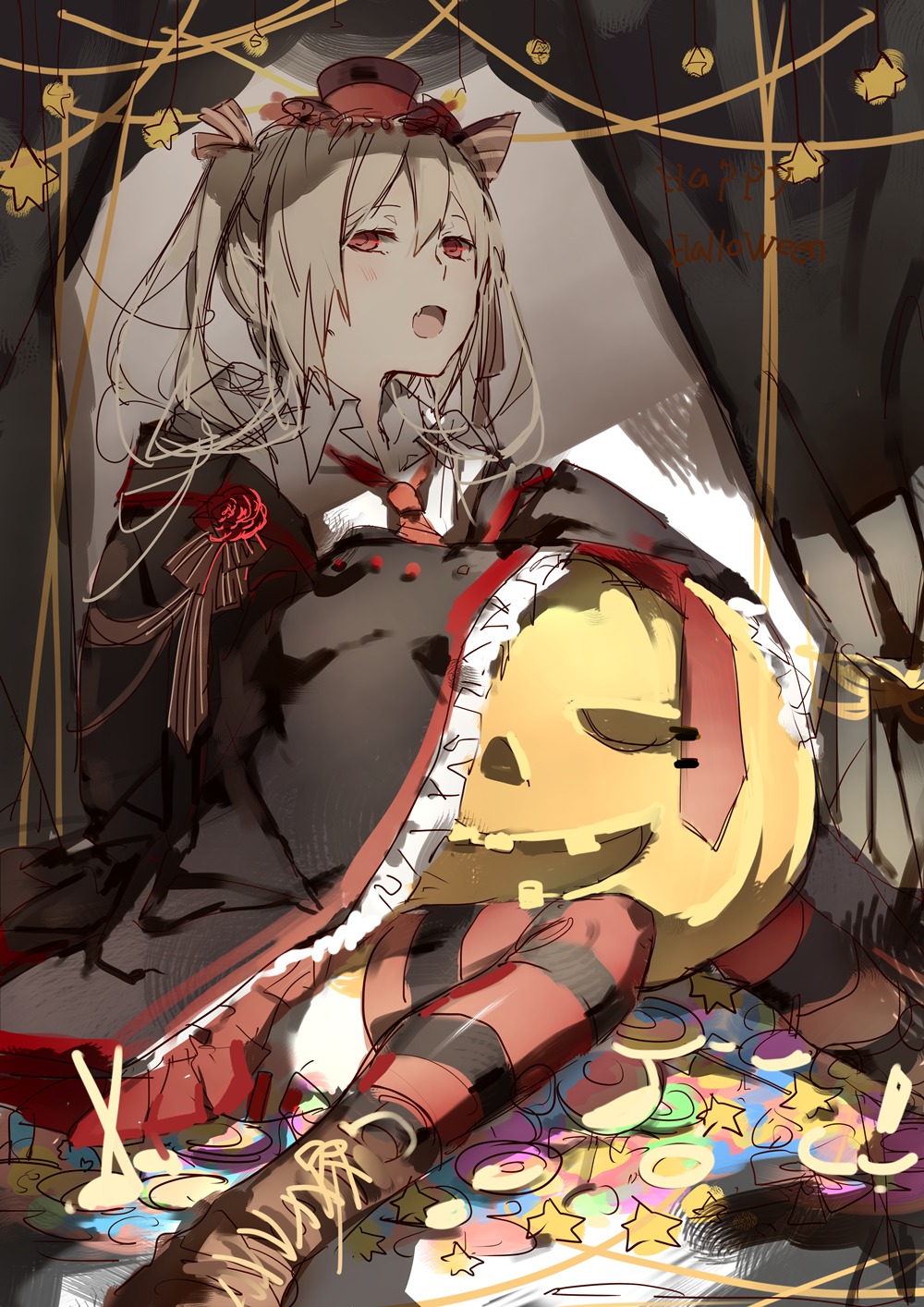 dress, halloween, pudding, thighhighs