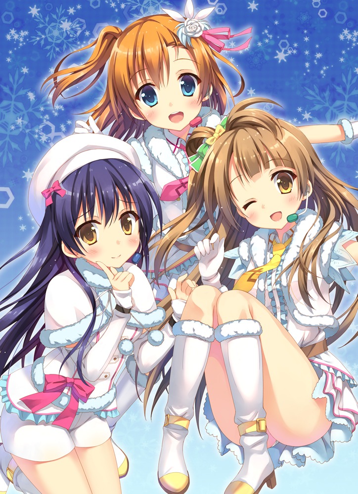 dress, heels, kousaka_honoka, love_live!, love_live!_(series), minami_kotori, pantsu, saeki_nao