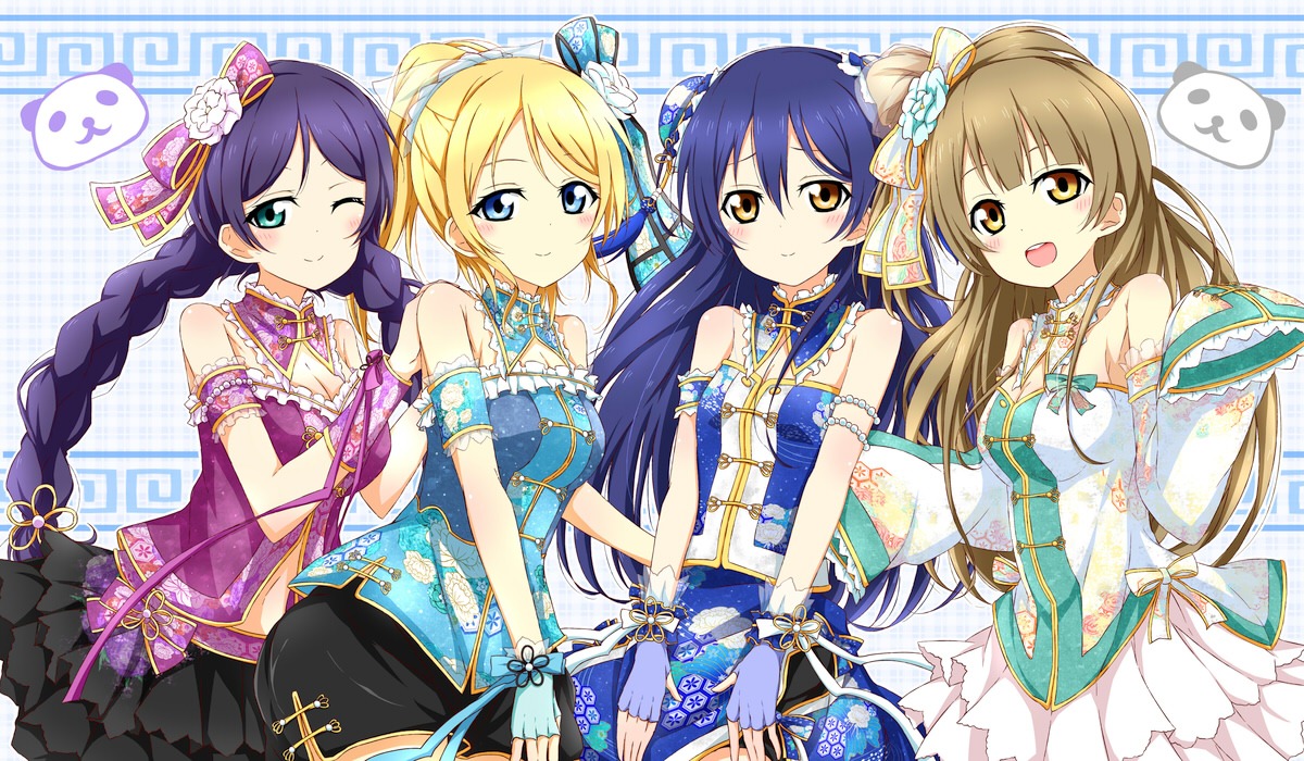 ayase_eli, cleavage, dress, karamone-ze, love_live!, love_live!_(series), minami_kotori, sonoda_umi