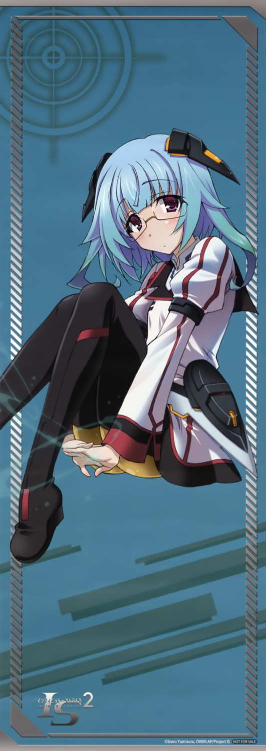 infinite_stratos, infinite_stratos_2, megane, pantyhose, sarashiki_kanzashi, seifuku, stick_poster, thighhighs