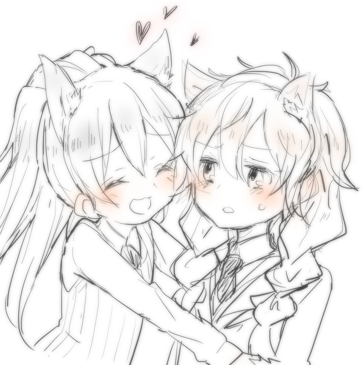akuma_no_riddle, animal_ears, kenmochi_shiena, merry_(168cm55kg), nekomimi, seifuku, sketch, takechi_otoya