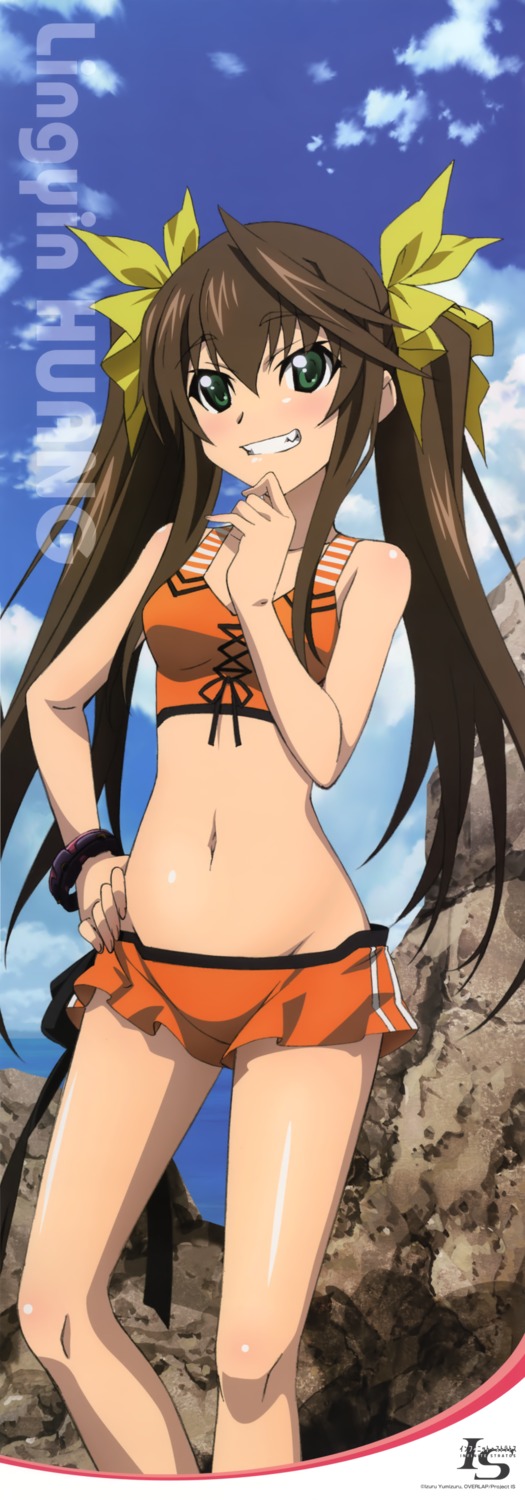 bikini, cleavage, hashimoto_takayoshi, huang_lingyin, infinite_stratos, stick_poster, swimsuits