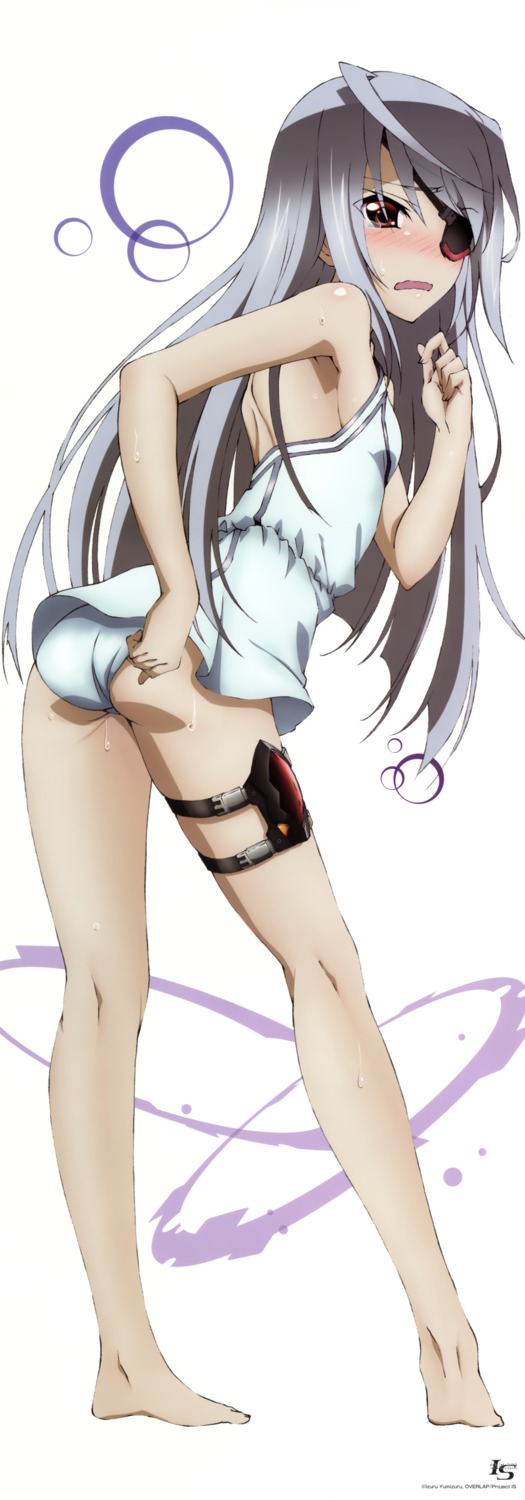 anno_masato, ass, eyepatch, feet, infinite_stratos, laura_bodewig, stick_poster, swimsuits