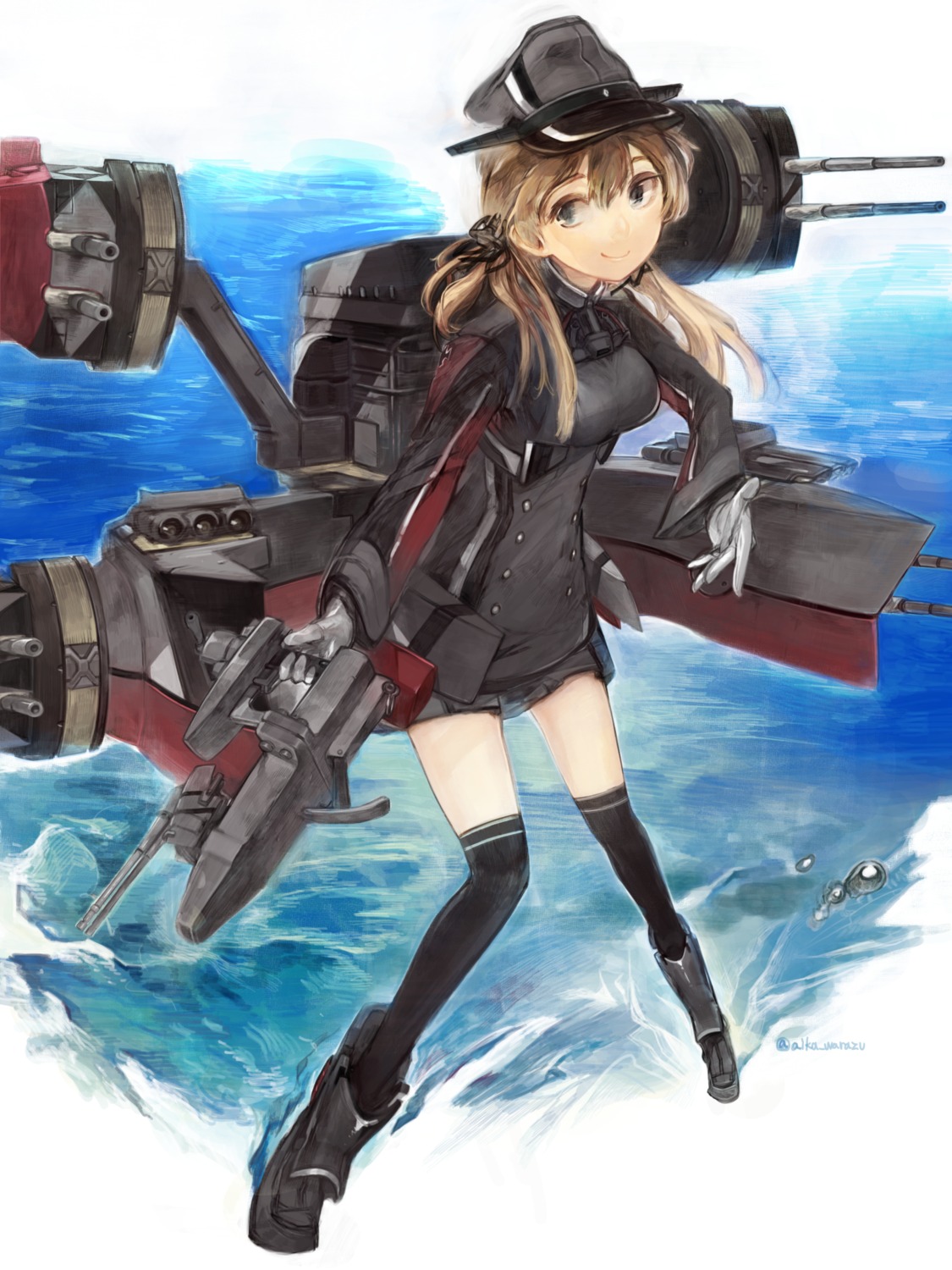 aika_warasu, kantai_collection, prinz_eugen_(kancolle), thighhighs, uniform