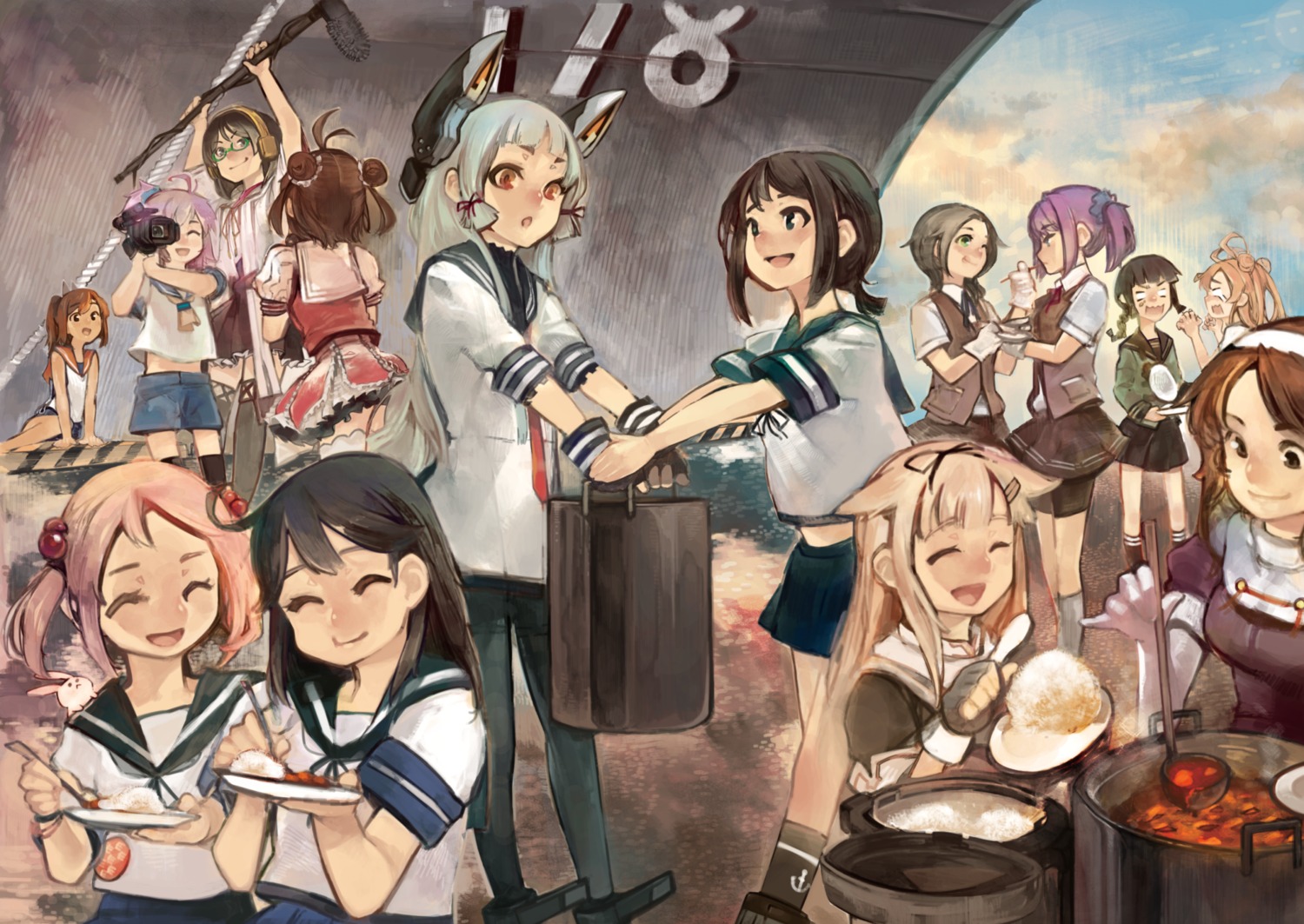 abukuma_(kancolle), aika_warasu, aoba_(kancolle), ashigara_(kancolle), ass, bike_shorts, fubuki_(kancolle), i-401_(kancolle)