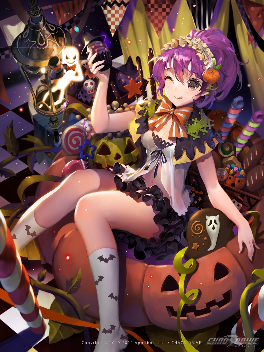chaos_drive, cleavage, halloween, see_through, tobsua