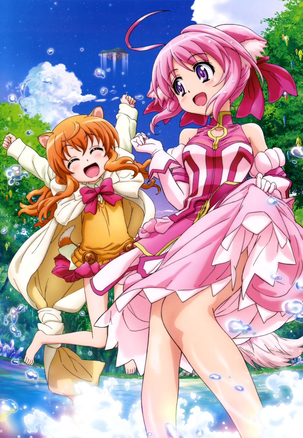 animal_ears, dog_days, dress, millhiore_f_biscotti, ricotta_elmar, skirt_lift, tail, wet