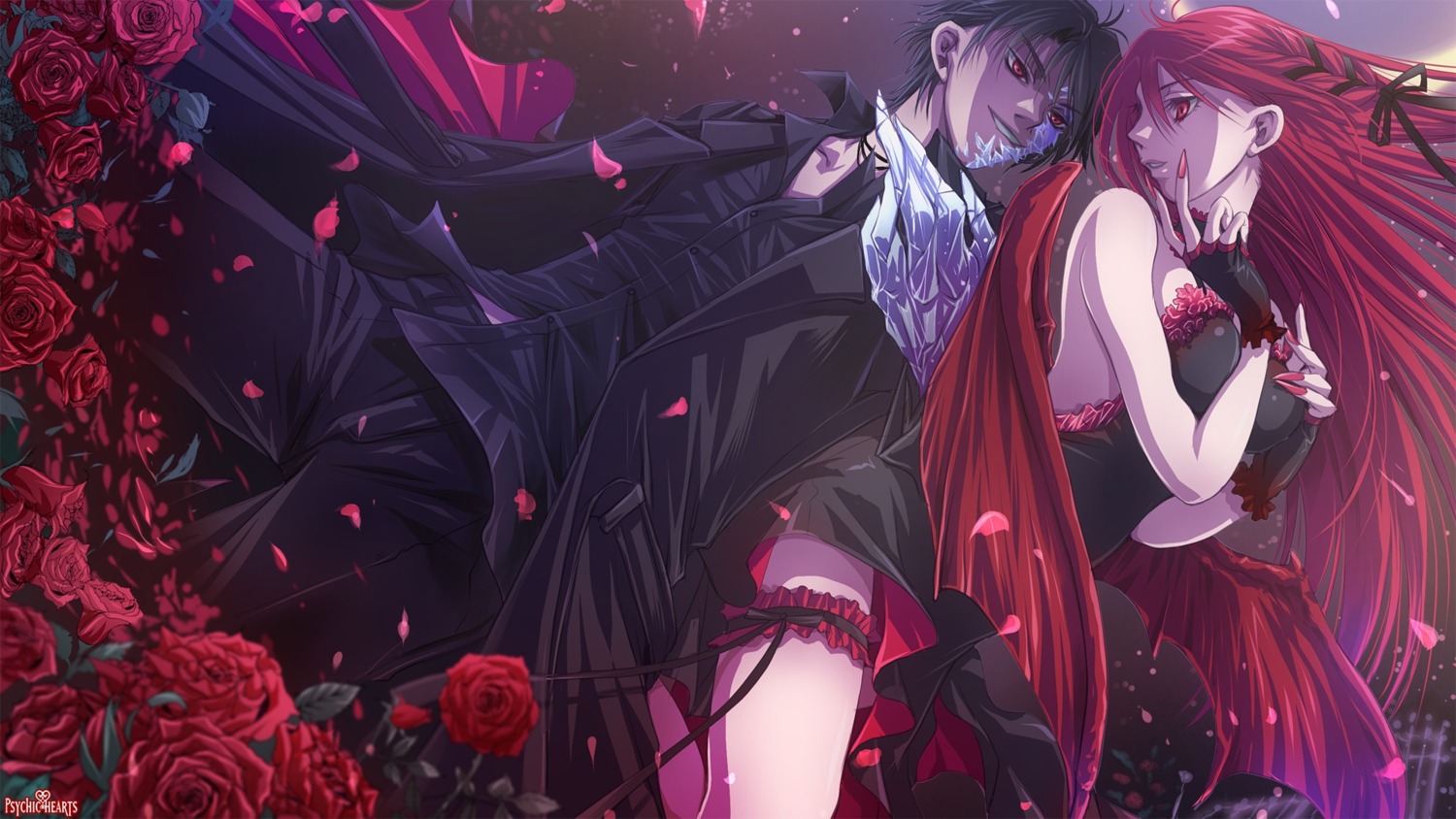 dress, garter, no_bra, psychic_hearts, tagme, wallpaper, wings
