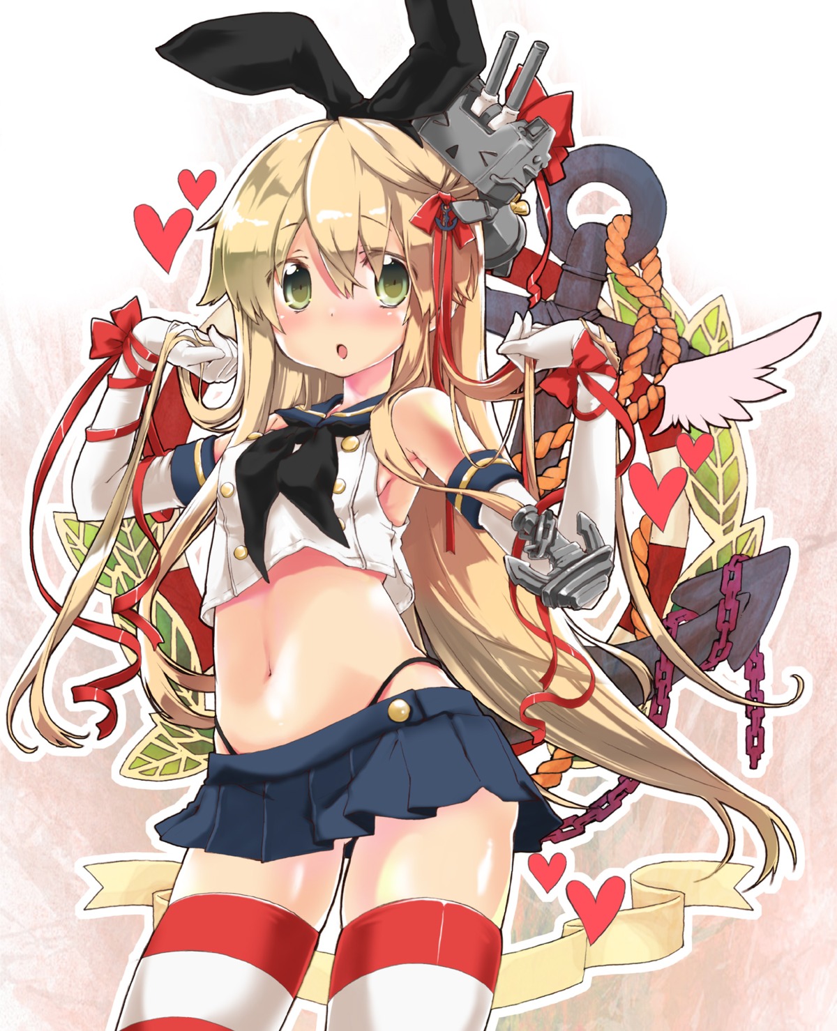 hekicha, kantai_collection, rensouhou-chan, shimakaze_(kancolle), thighhighs, thong