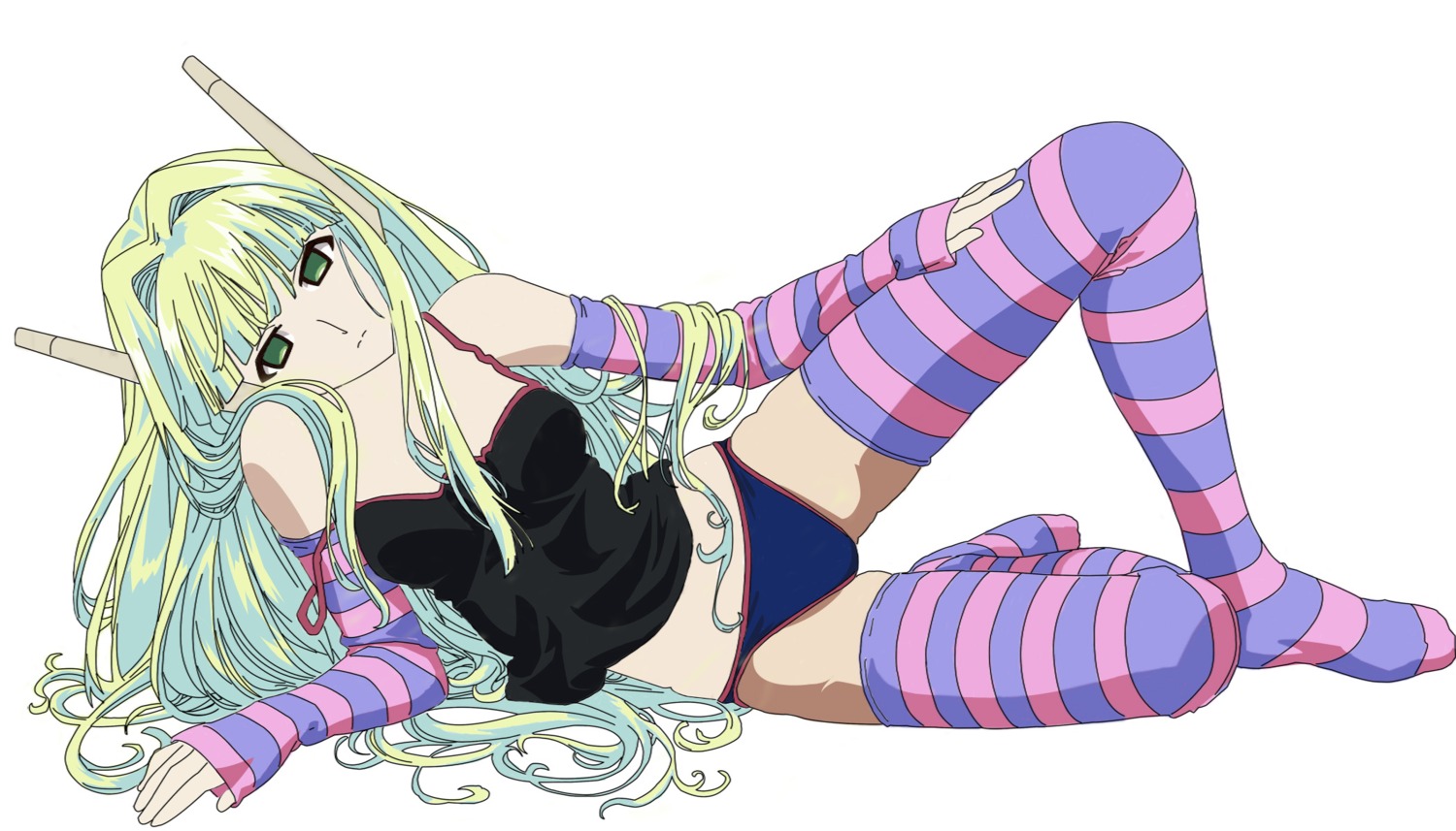 karakuri_chachamaru, mahou_sensei_negima, pantsu, sugiyama_nobuhiro, thighhighs, vector_trace