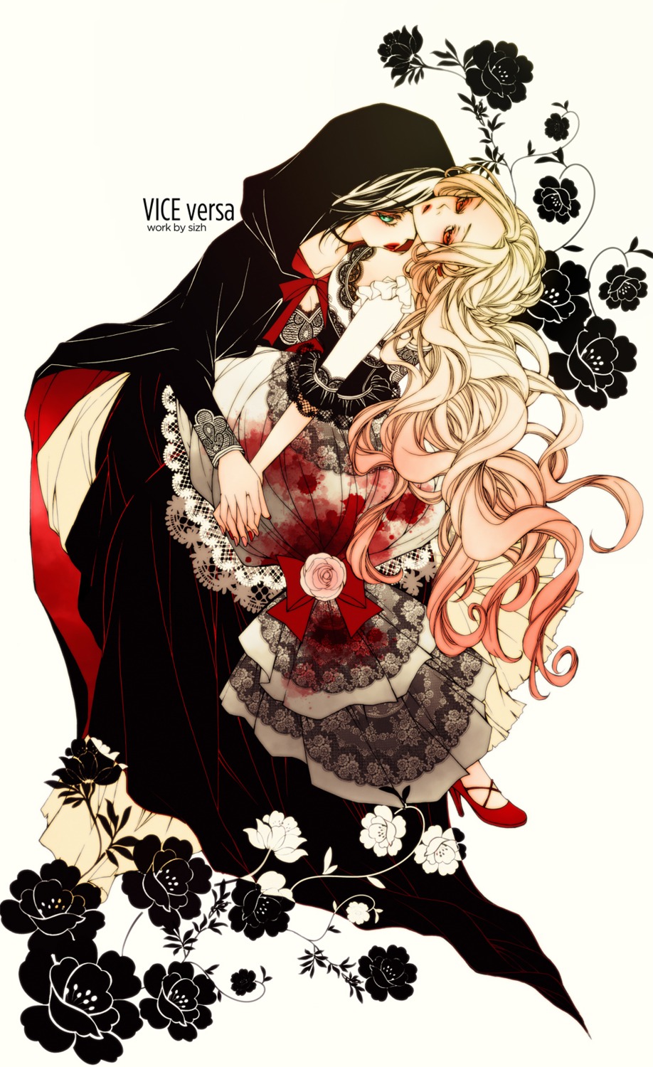 blood, dress, heels, sizh