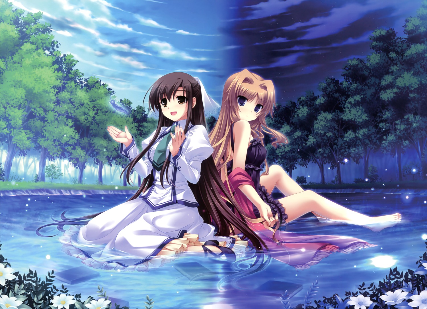 cabbit, chisha, dress, michiru_(midori_no_umi), midori_no_umi, saeki_hokuto, seifuku, wet