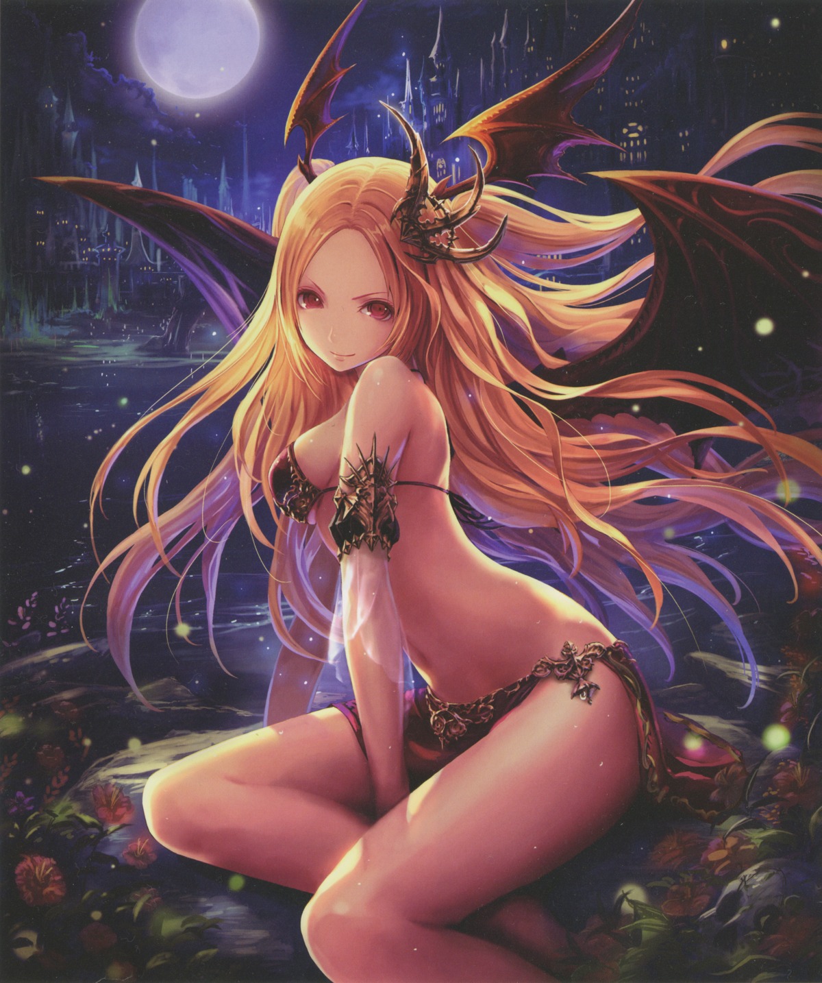 16-bit_color, bikini_armor, raw_scan, see_through, shingeki_no_bahamut, tachikawa_mushimaro, wings