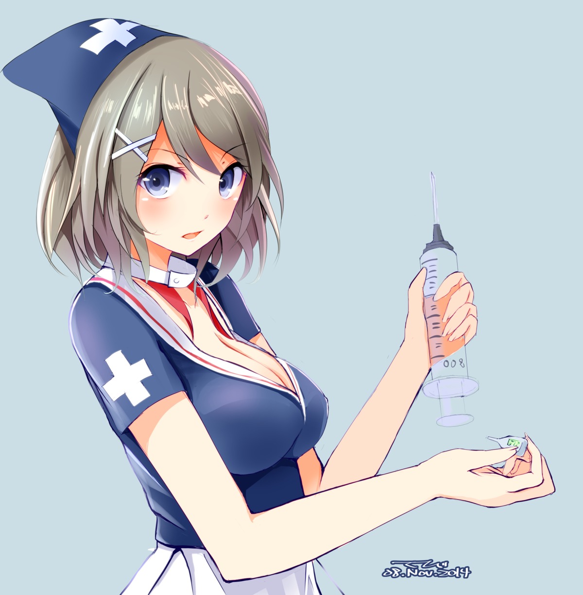 cleavage, kantai_collection, maya_(kancolle), nurse, tbd11