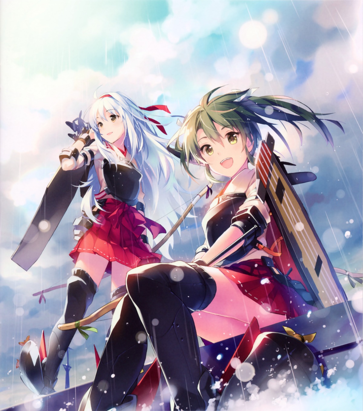 100acre, kantai_collection, shoukaku_(kancolle), thighhighs, wadatsumi, zuikaku_(kancolle)