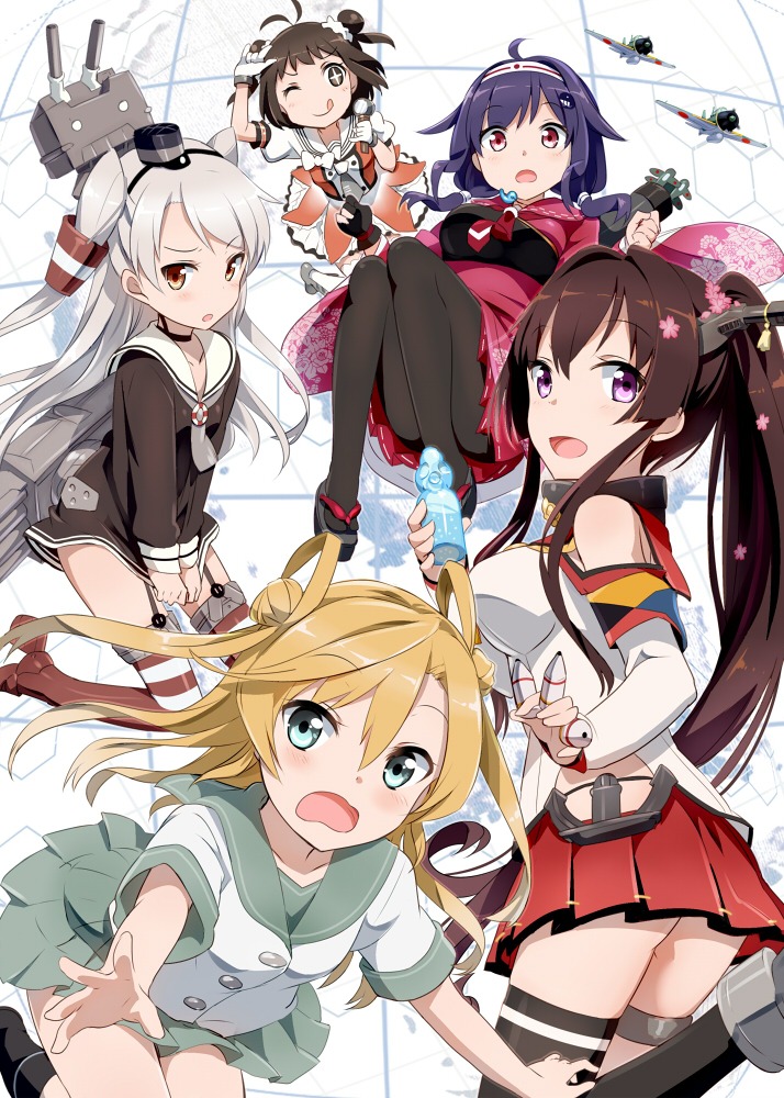 abukuma_(kancolle), amatsukaze_(kancolle), ass, gochou_(comedia80), heels, kantai_collection, naka_(kancolle), pantyhose
