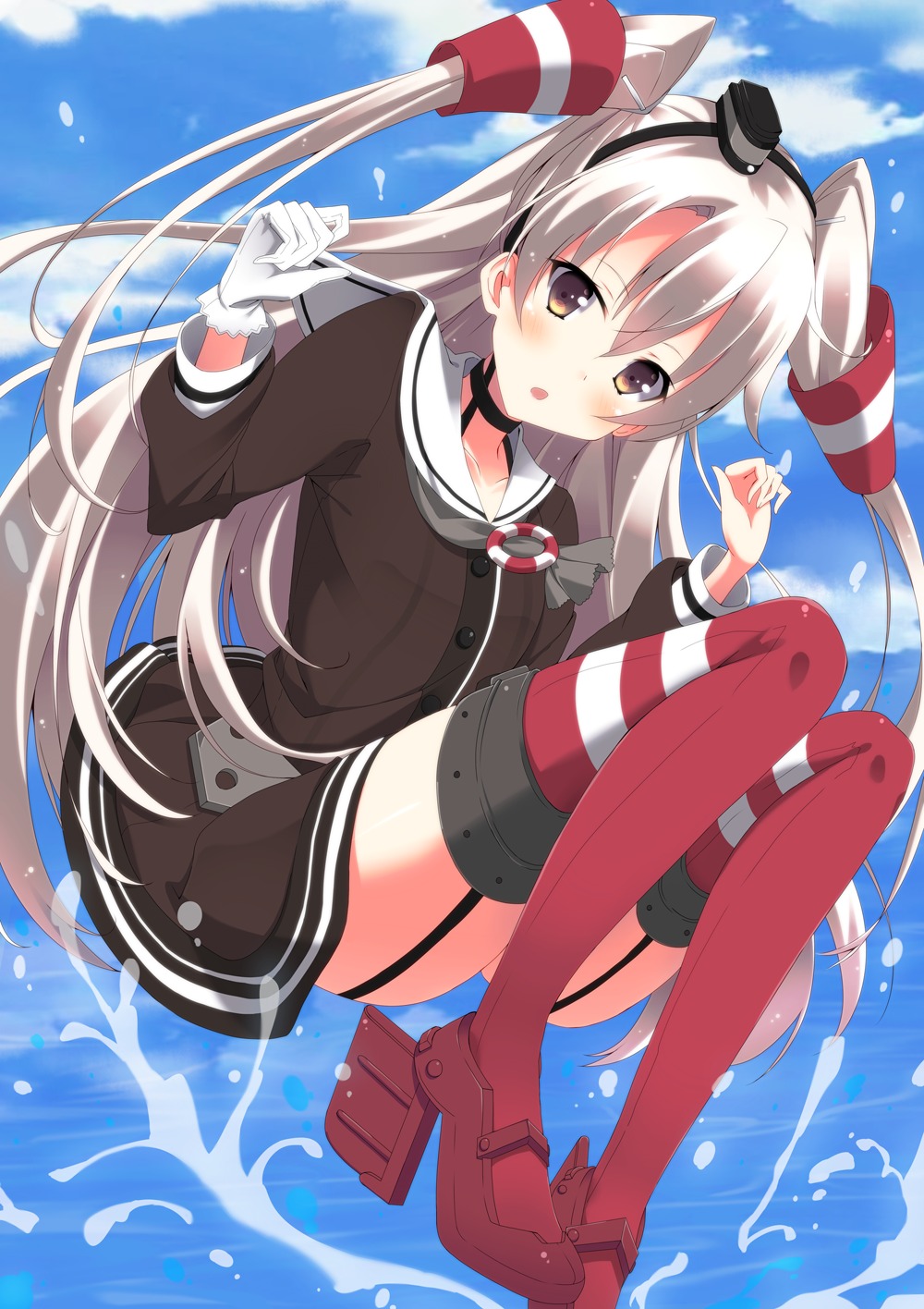 amatsukaze_(kancolle), heels, kantai_collection, kurono_yuzuko, stockings, thighhighs