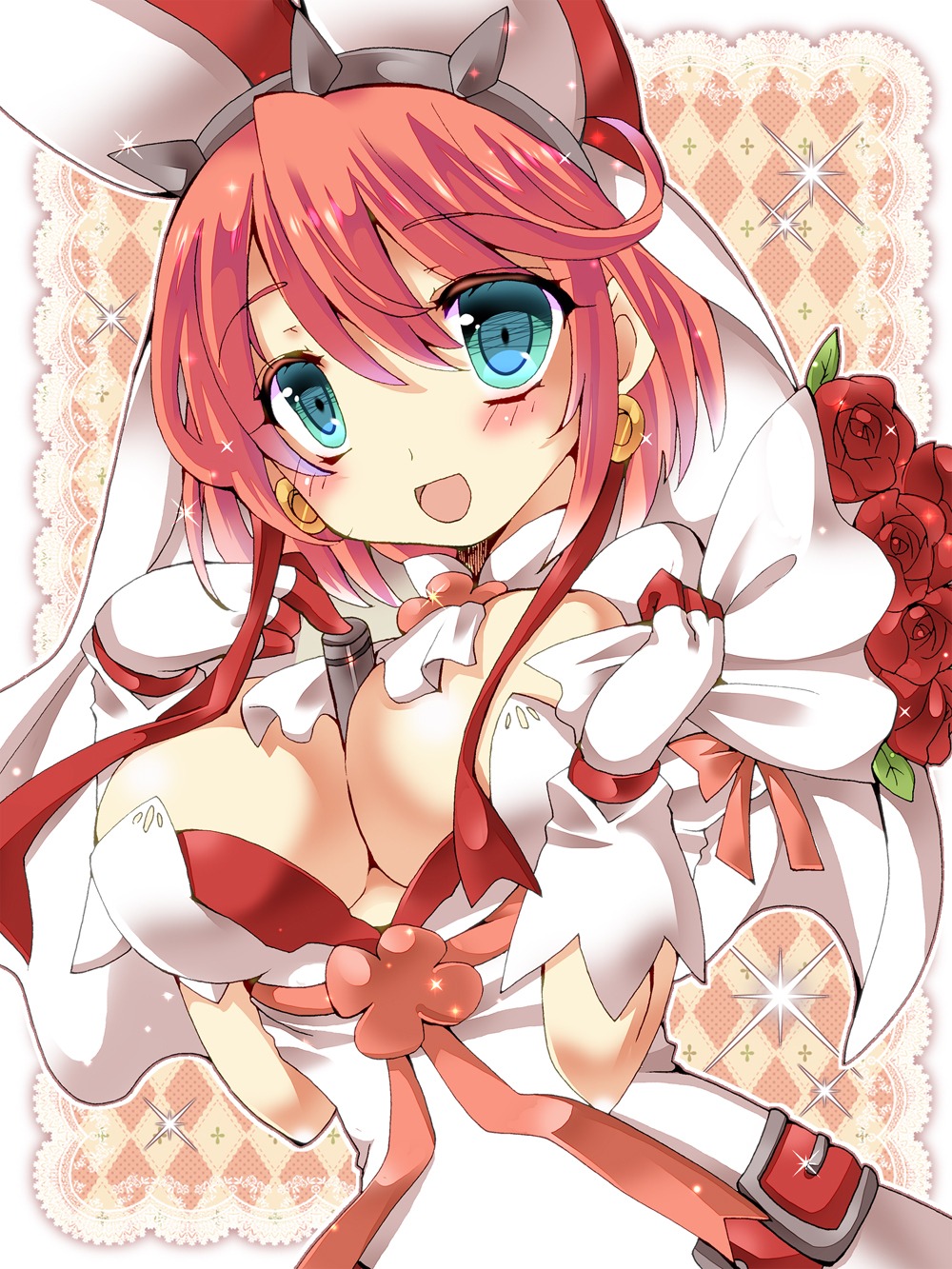 cleavage, dress, elphelt_valentine, guilty_gear, wedding_dress, yoroi_nau