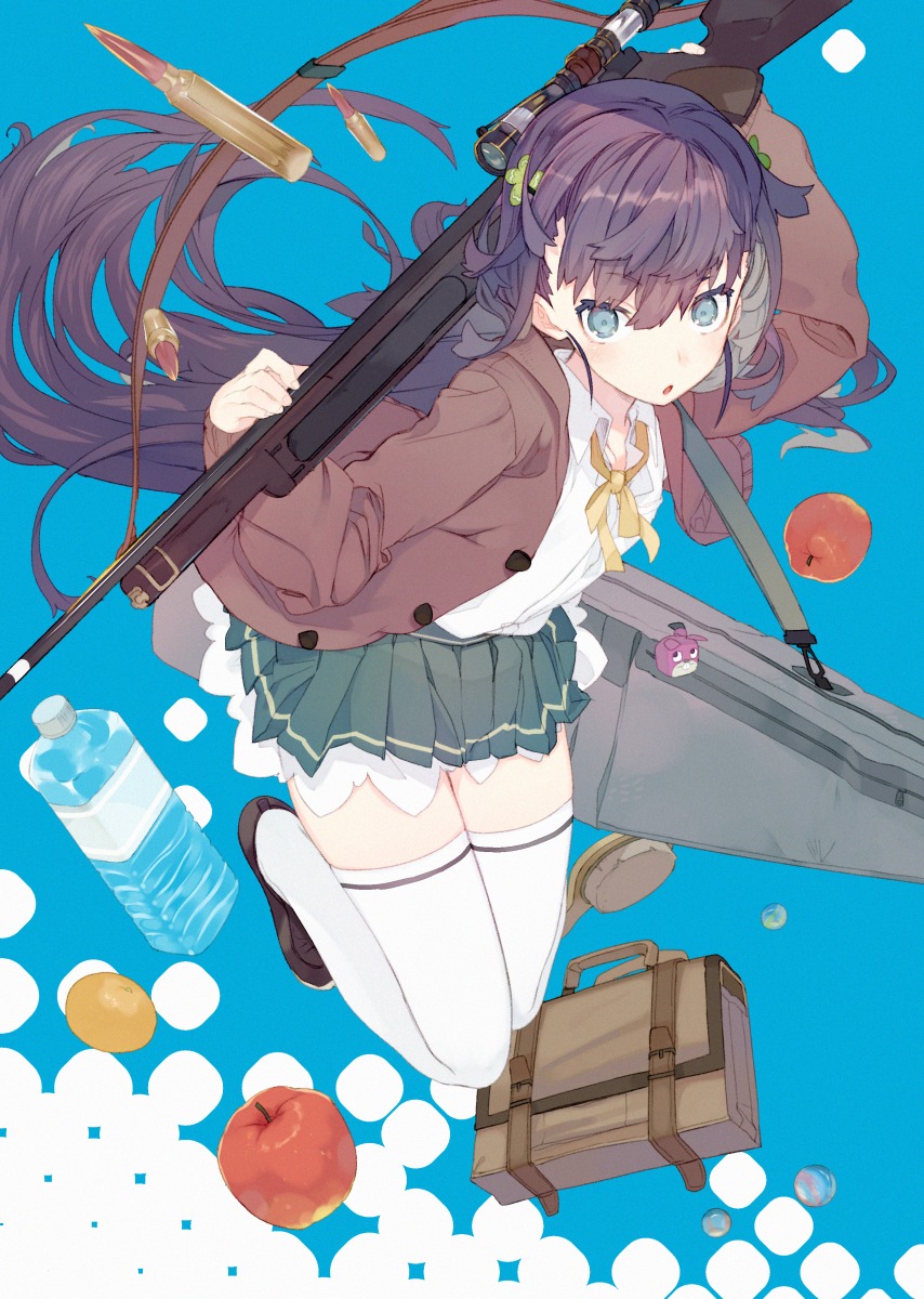 gun, karei, seifuku, thighhighs