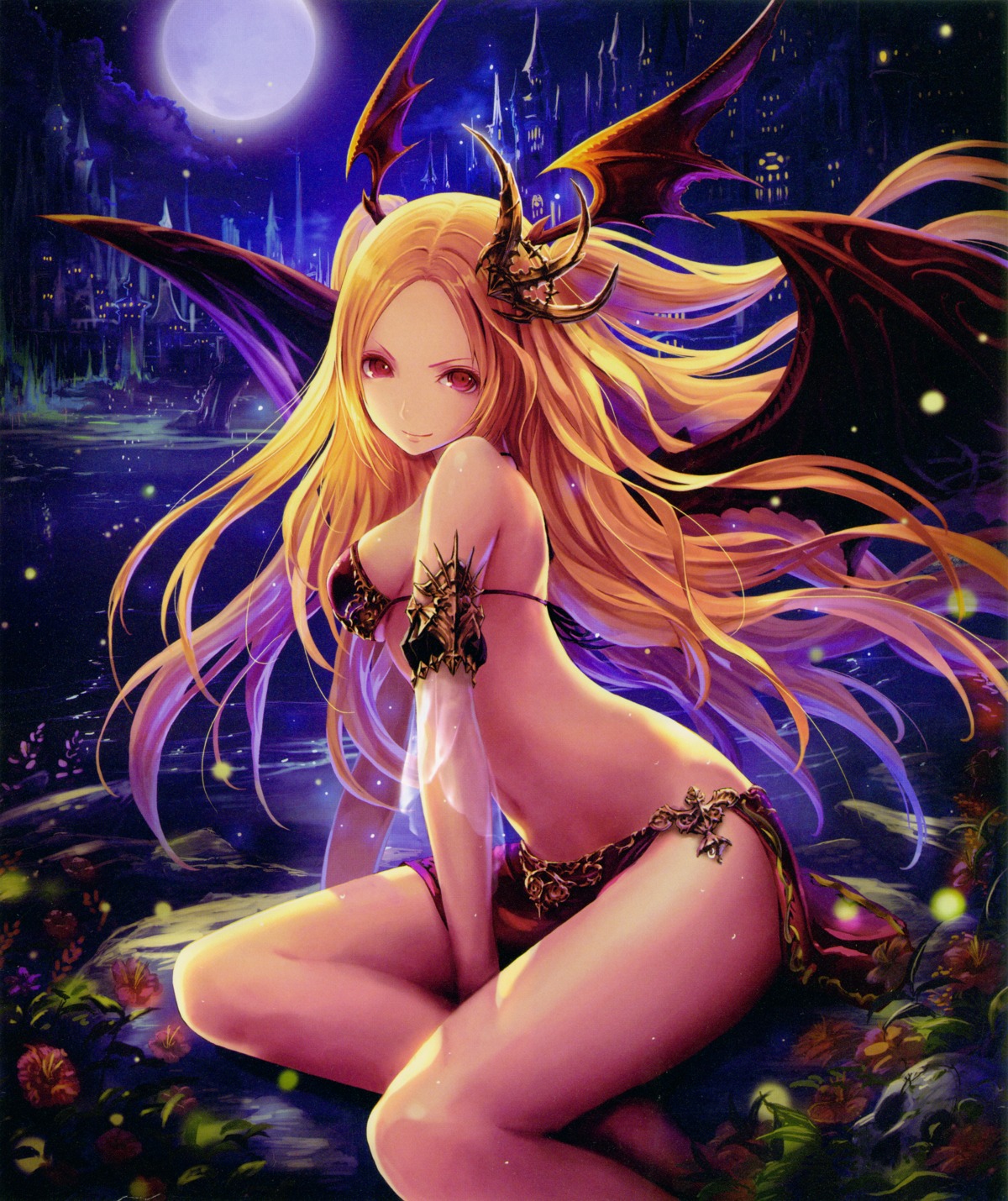 16-bit_color, bikini_armor, raw_scan, shingeki_no_bahamut, wings