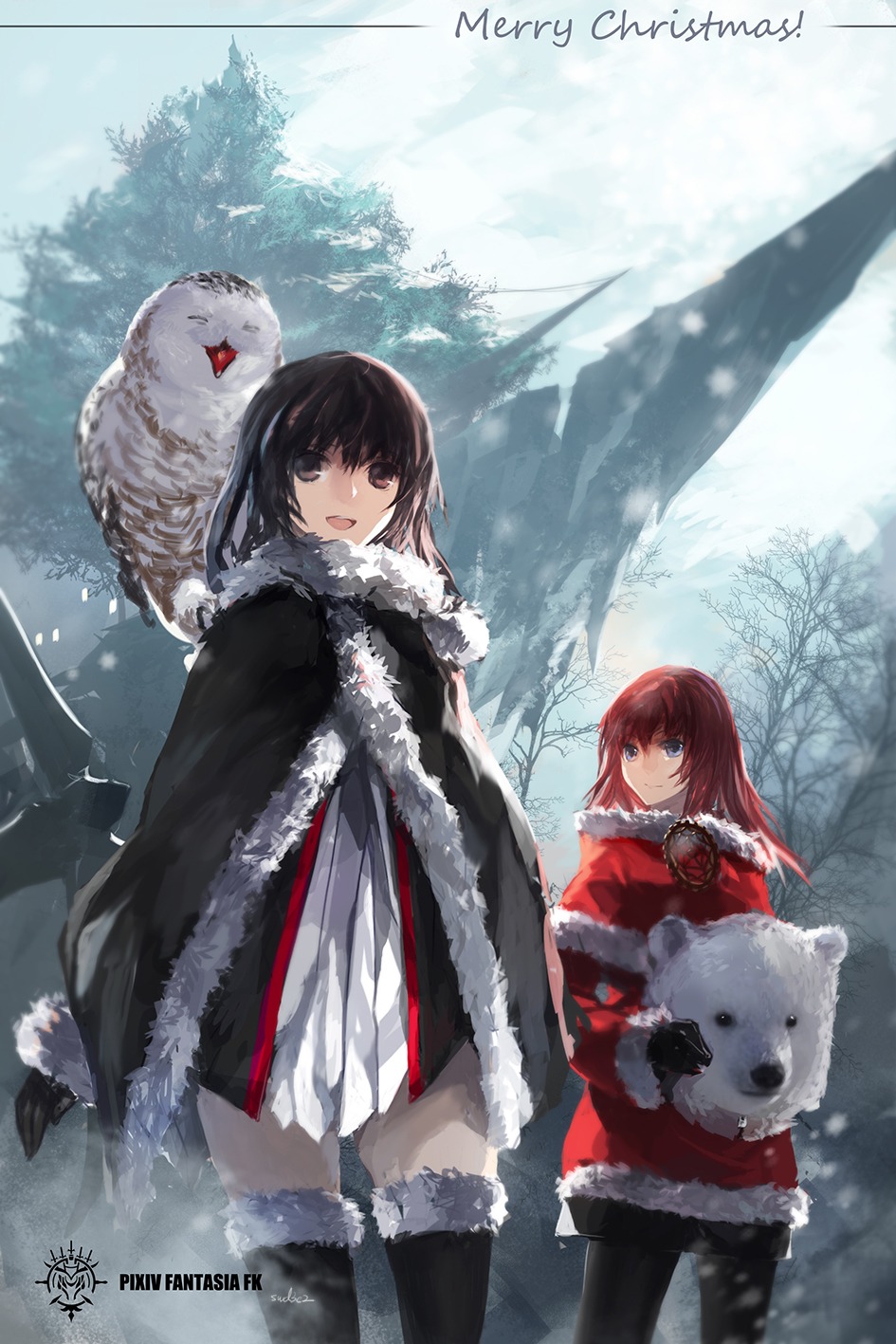 christmas, dress, pantyhose, pixiv_fantasia, pixiv_fantasia_fallen_kings, swd3e2, thighhighs