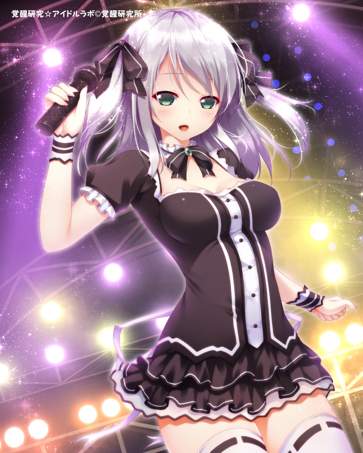 cleavage, dress, idol_labo, mogu, thighhighs