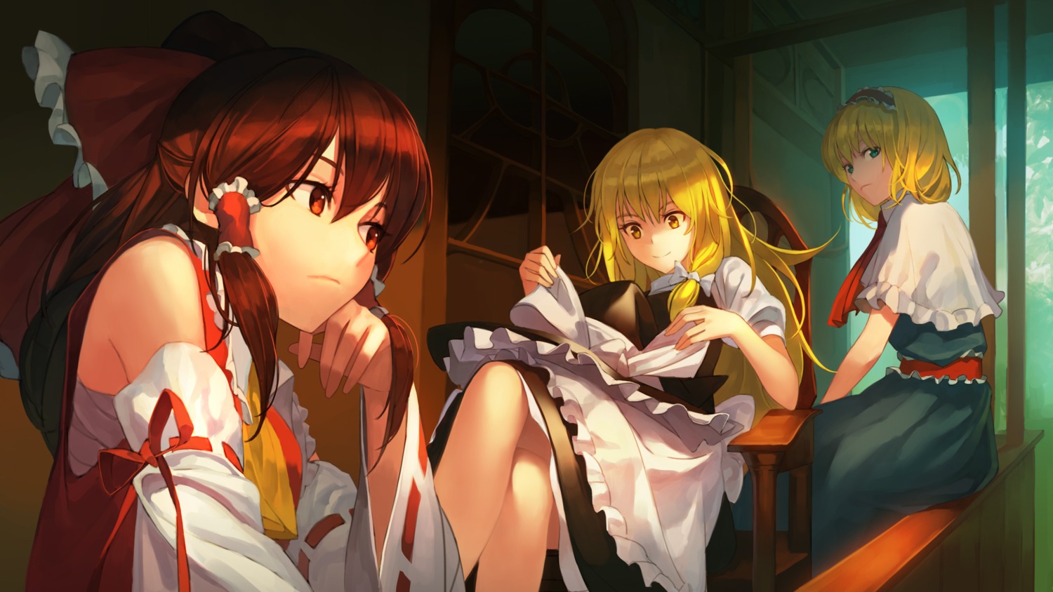 alice_margatroid, dress, hakurei_reimu, jandy, kirisame_marisa, touhou