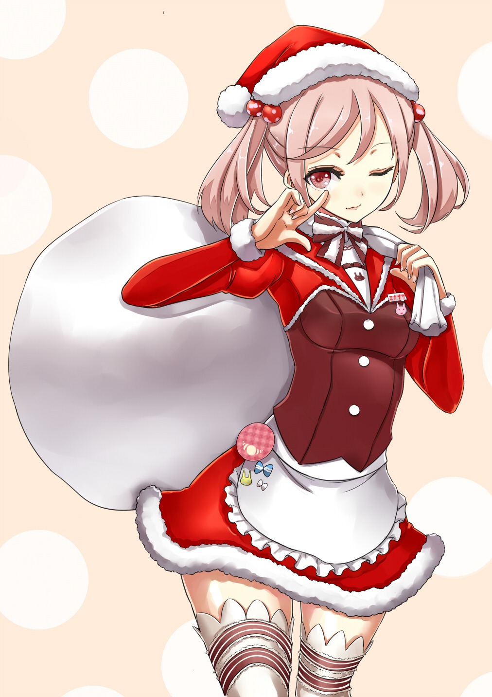 asya, christmas, kantai_collection, sazanami_(kancolle), thighhighs