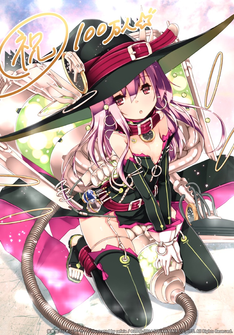 kaku-san-sei_million_arthur, nimue_(million_arthur), refeia, stockings, thighhighs, witch