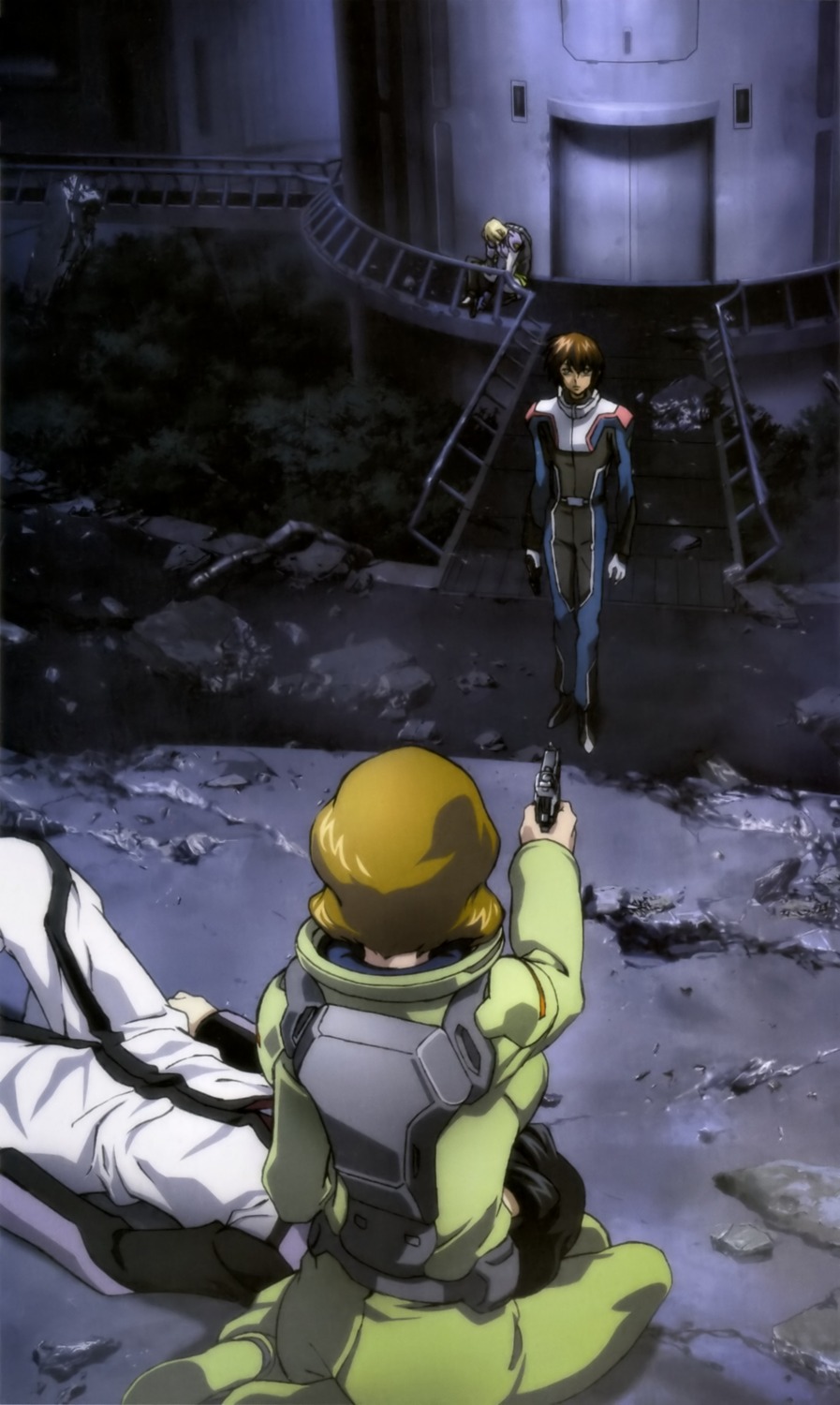 bodysuit, gilbert_durandal, gun, gundam, gundam_seed, gundam_seed_destiny, kira_yamato, rey_za_burrel, talia_gladys, uniform