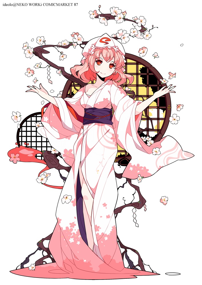 ideolo, saigyouji_yuyuko, touhou, yukata