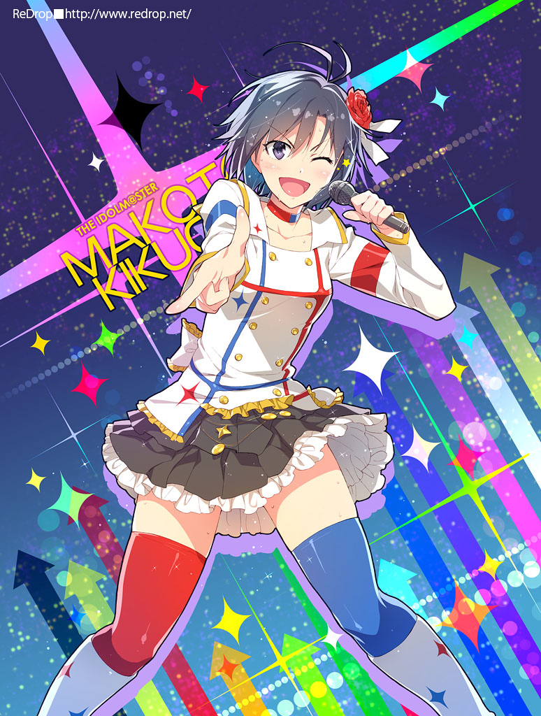 kikuchi_makoto, otsumami, redrop, the_idolm@ster, thighhighs