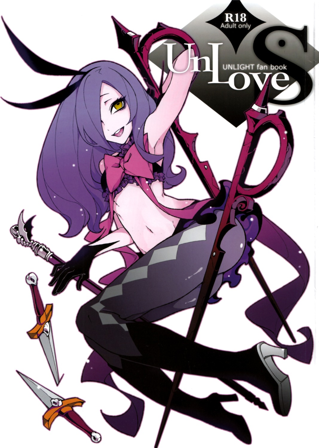 ass, fishine, heels, pantyhose, thighhighs, unlight, weapon