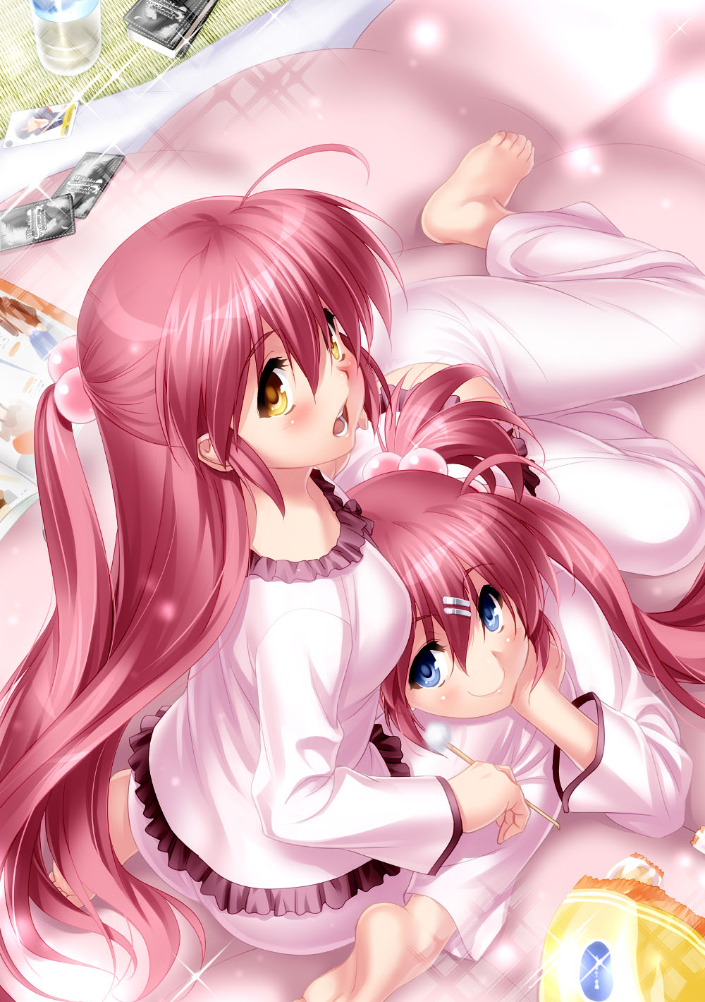 futaki_kanata, little_busters!, pajama, saigusa_haruka, zen