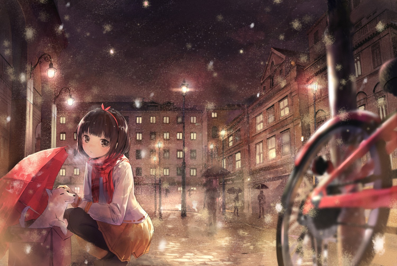 landscape, pantyhose, shouin, umbrella