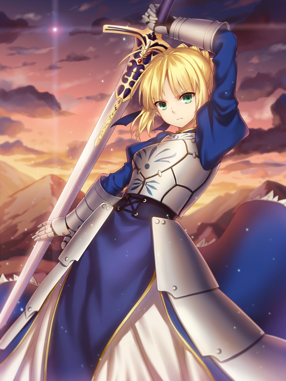 armor, artoria_pendragon_(fate), dress, fate/stay_night, sword, yezhi_na
