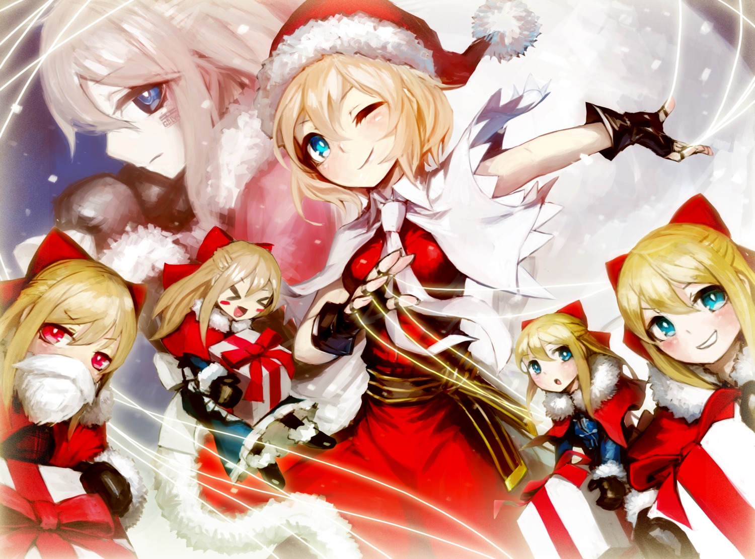 alice_margatroid, christmas, dress, shanghai_doll, spark621, touhou