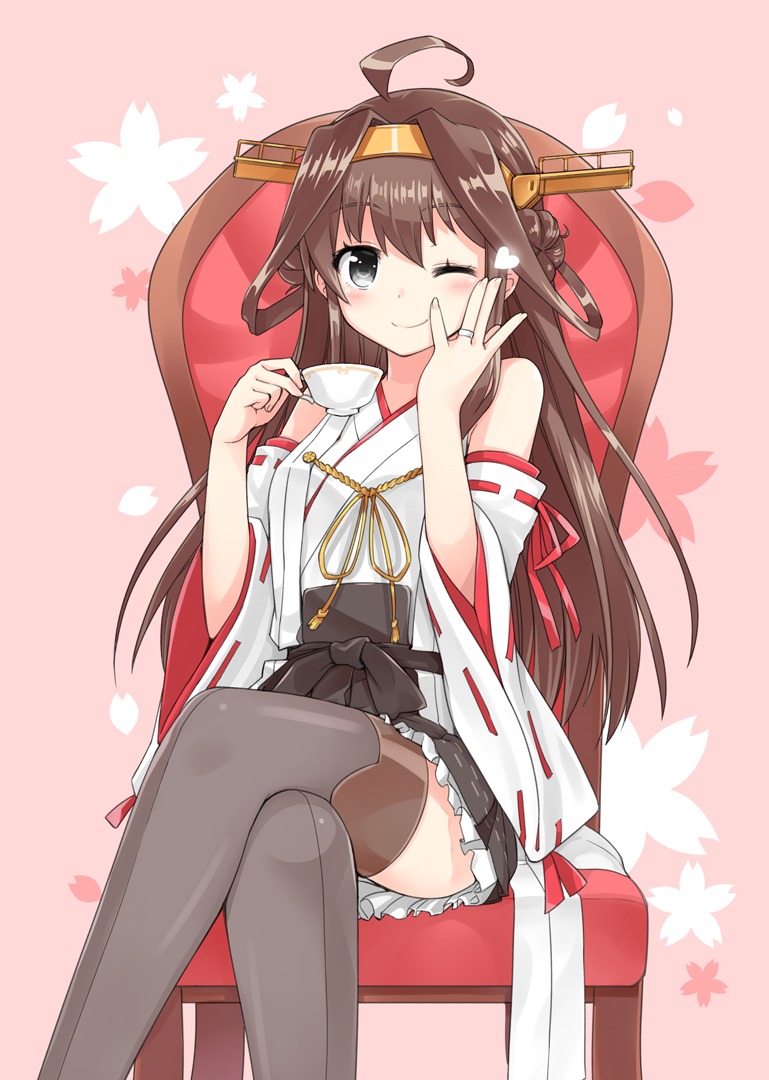 kamoto_tatsuya, kantai_collection, kongou_(kancolle), thighhighs