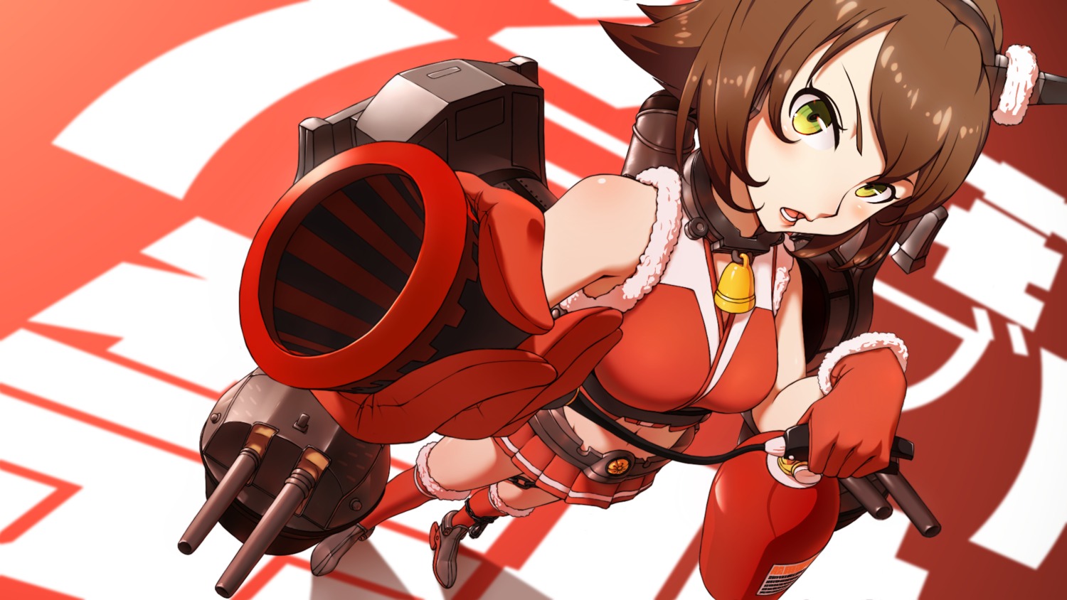 christmas, heels, kantai_collection, mutsu_(kancolle), thighhighs, wallpaper, yan_wan
