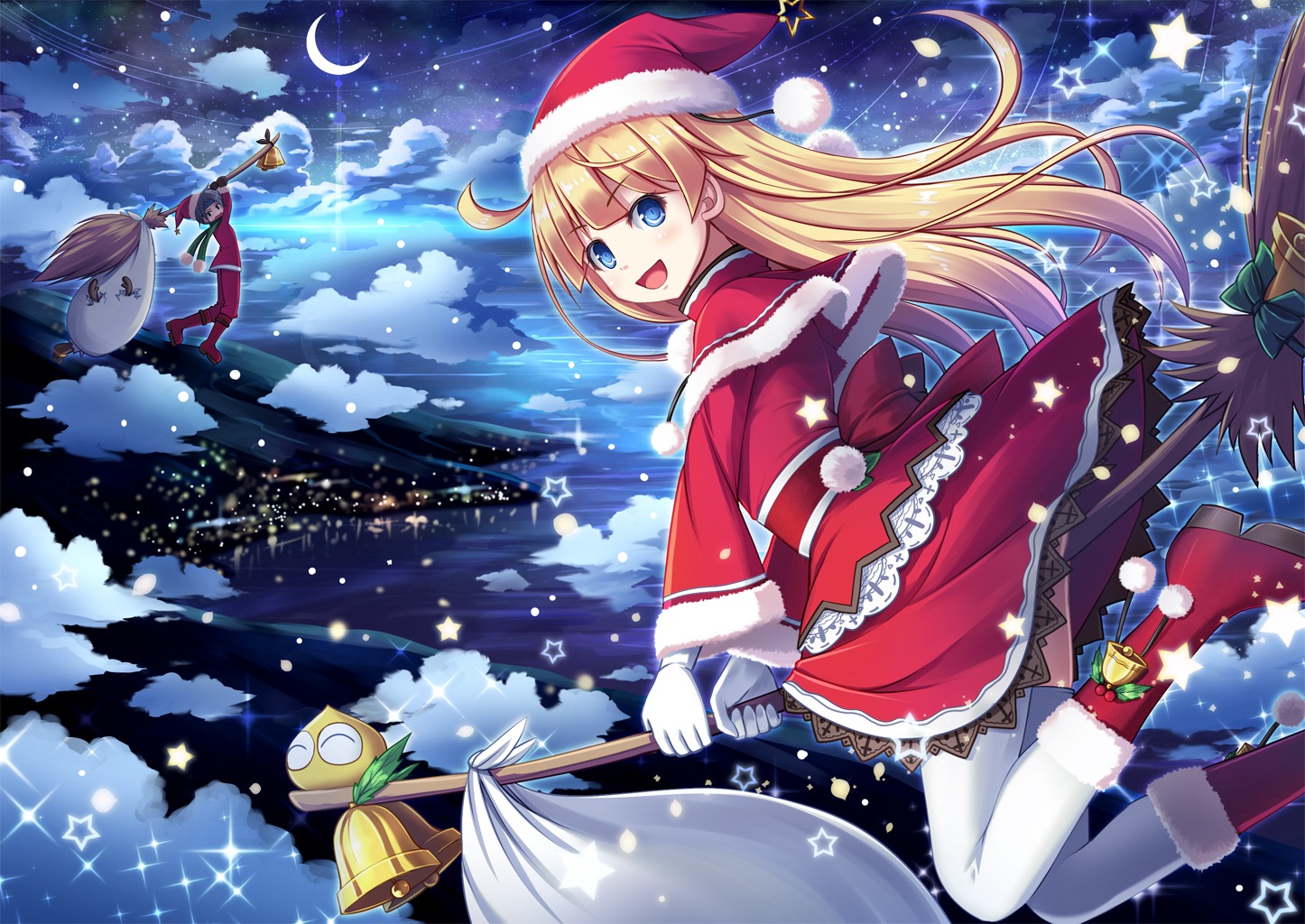 akashio, christmas, puyo_puyo, schezo_wegey, thighhighs, witch, witch_(puyo_puyo)
