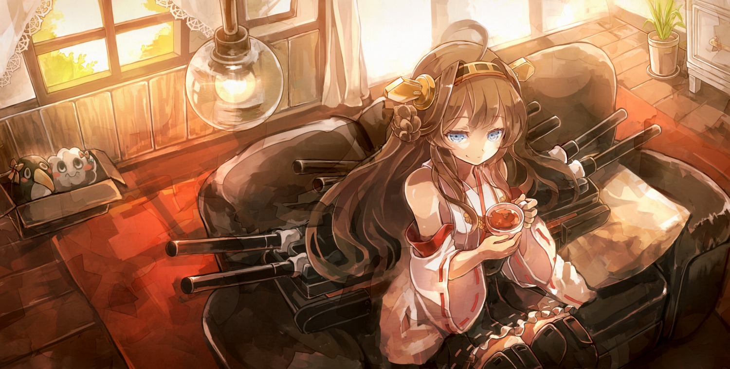 60mai, kantai_collection, kongou_(kancolle), miko, thighhighs