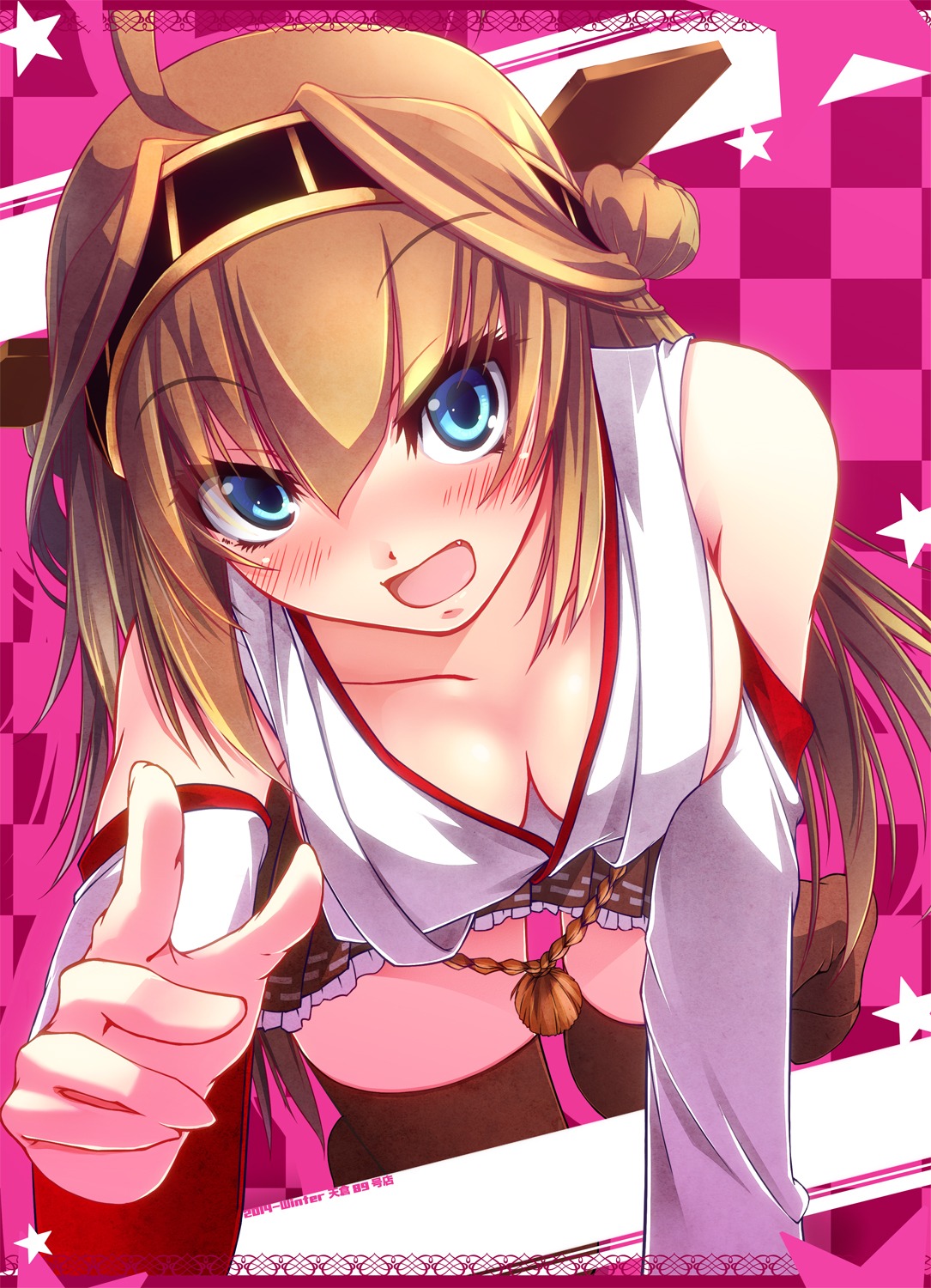 cleavage, kantai_collection, kongou_(kancolle), kurasaki_cority, thighhighs