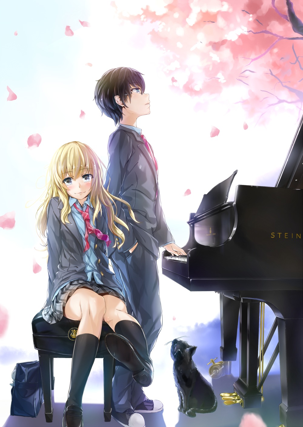 arima_kousei, megane, miyazono_kaori, neko, seifuku, shigatsu_wa_kimi_no_uso, wingheart