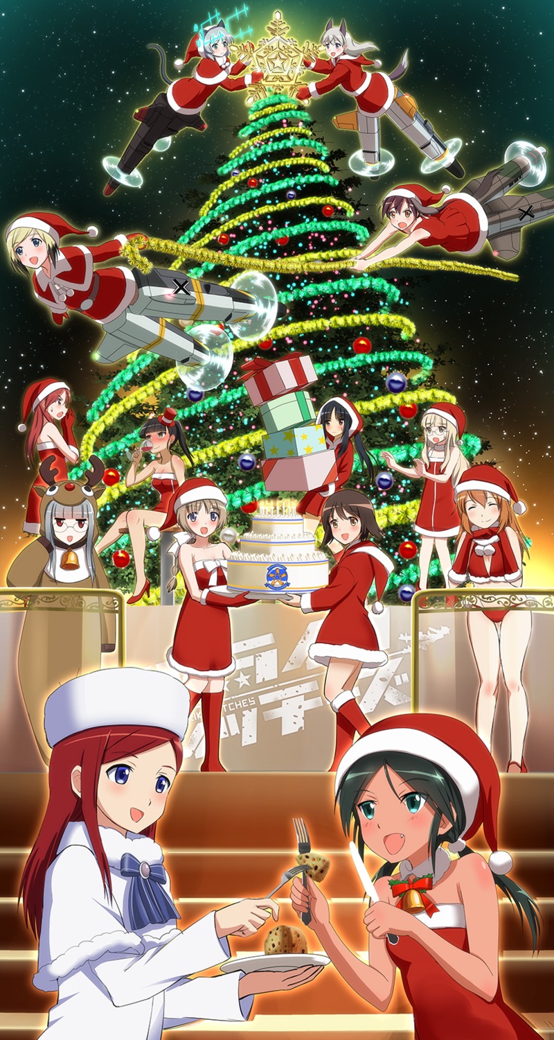 animal_ears, bikini, charlotte_e_yeager, christmas, cleavage, dress, eila_ilmatar_juutilainen, erica_hartmann, francesca_lucchini, gertrud_barkhorn, hattori_shizuka, heels, heidimarie_w_schnaufer, kaneko_(novram58), lynette_bishop, maria_pier_di_romagna, megane, minna-dietlinde_wilcke, miyafuji_yoshika, pantyhose, perrine-h._clostermann, sakamoto_mio, sanya_v_litvyak, strike_witches, swimsuits, tail