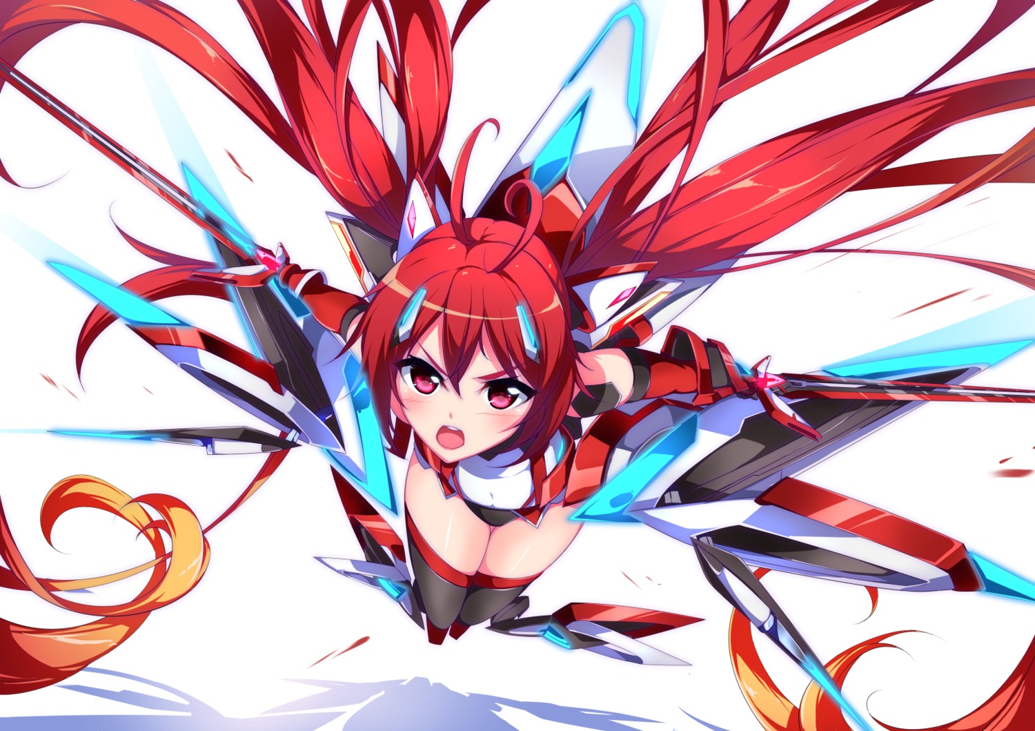bodysuit, genderswap, mitsuka_souji, narumi_cristear_note, ore_twintail_ni_narimasu, sword, tailred, thighhighs