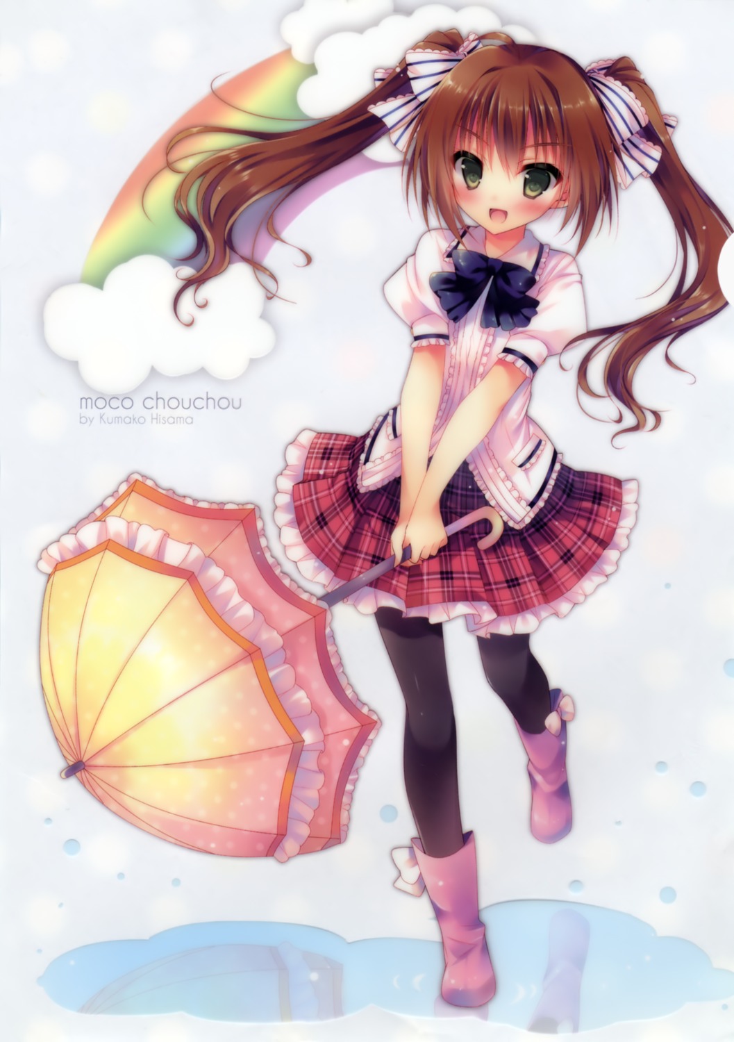 asahi_hyuga, hisama_kumako, moco_chouchou, pantyhose, umbrella