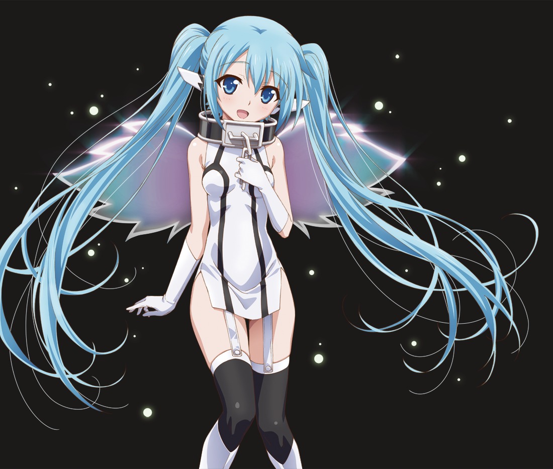 dress, nymph, pointy_ears, sora_no_otoshimono, stockings, thighhighs, watanabe_yoshihiro, wings