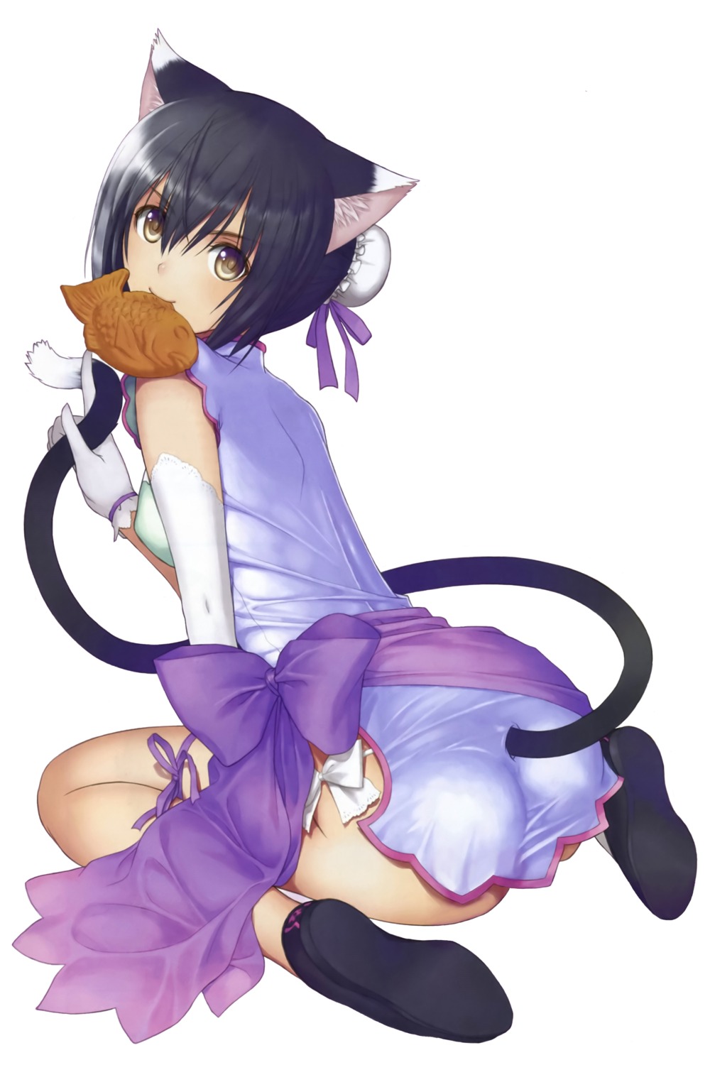 animal_ears, ass, chinadress, dress, lin_xiao-mei, nekomimi, pantsu, sega