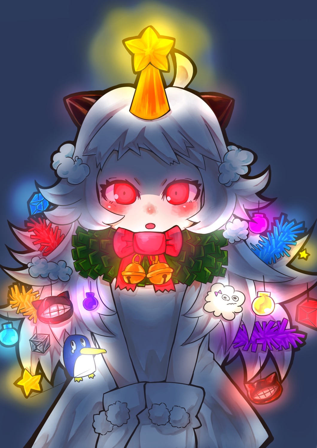 chixida, christmas, dress, kantai_collection, northern_ocean_hime