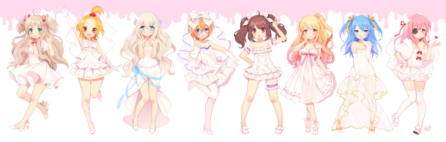 byulzzi, dress, eyepatch, garter, heels, pantyhose, see_through, thighhighs